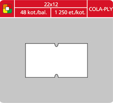 Etikety do etiketovacích kleští - 22 x 12 mm COLA-PLY / bílá
