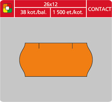 Etikety do etiketovacích kleští - 26 x 12 mm Contact / oranžová